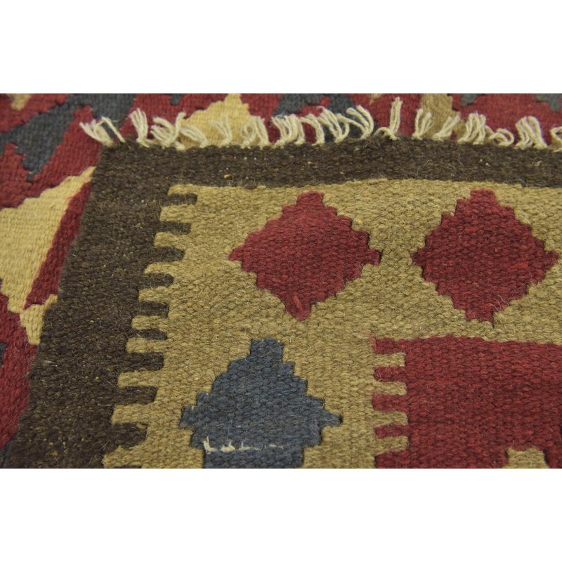 Tapis de zone en laine 5 pi x 8 pi 6 po one-of-kind à la main noué la bourgogne Lorain