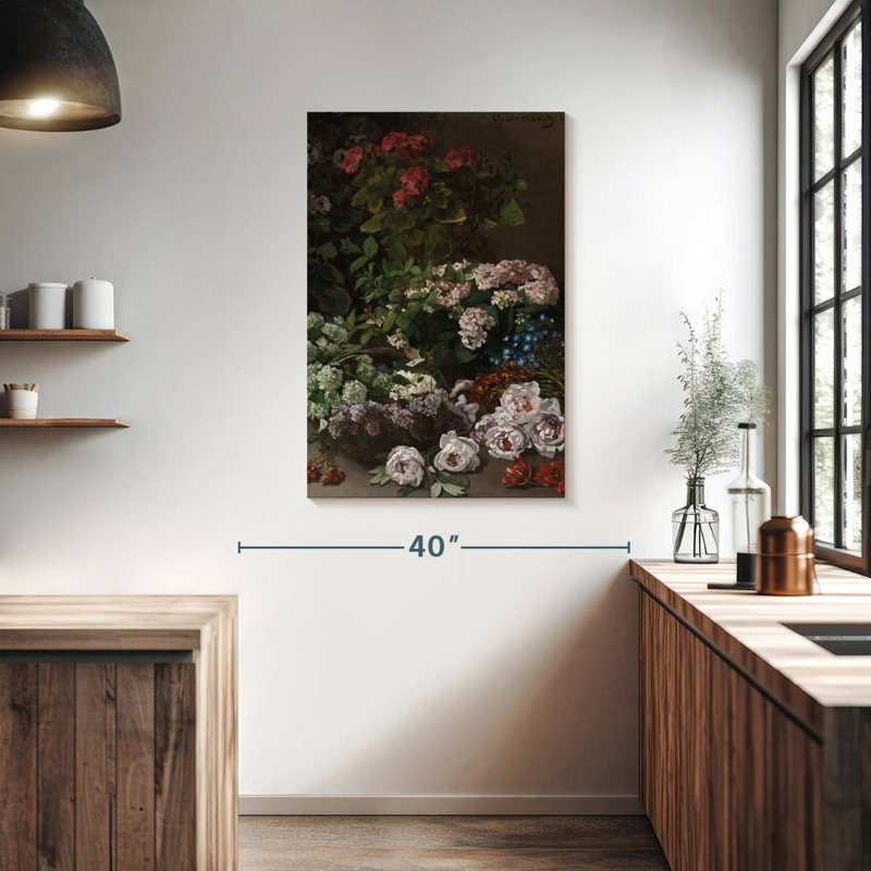 Harnek fleurs printanières 1864, H 39 po x l 26 po