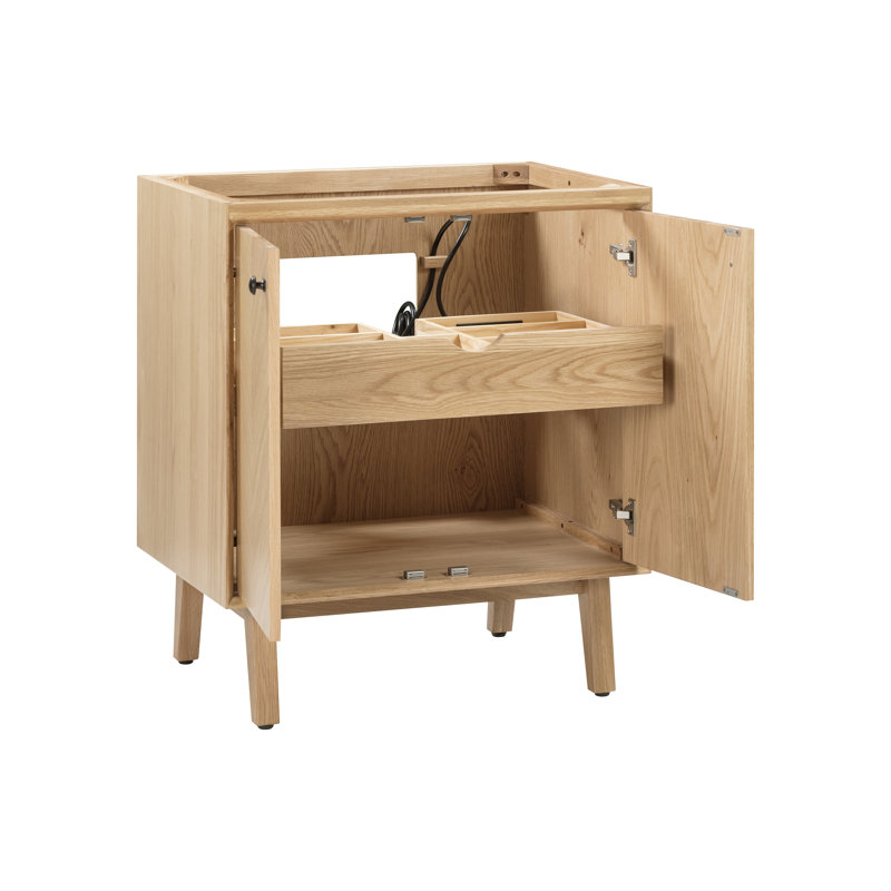 Adele 30'' W Single Bathroom Vanity Base, Natural