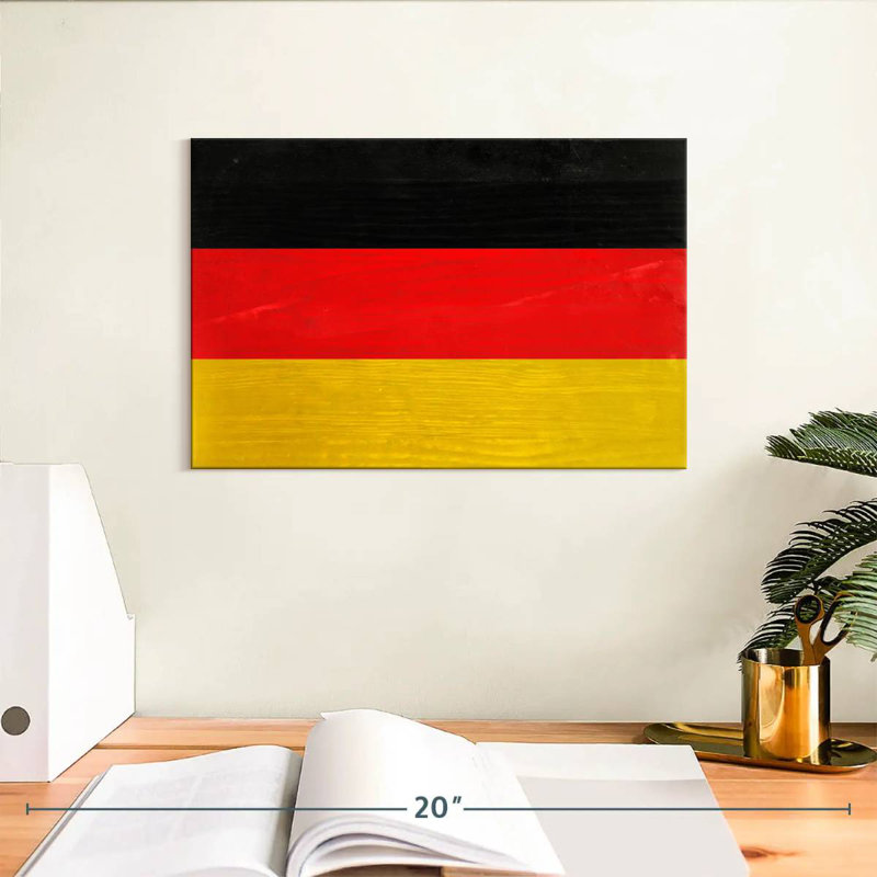 Bois Allemagne drapeau, H 8 po x l 12 po