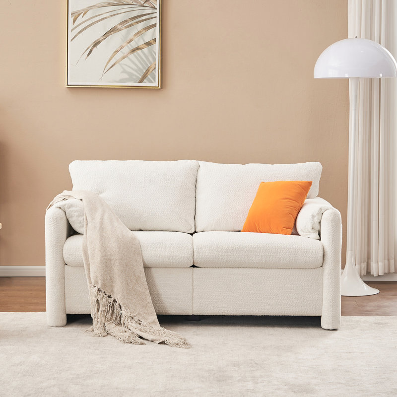2 en blanc avec revêtement en chenille et mousse haute stable pour un confort familial