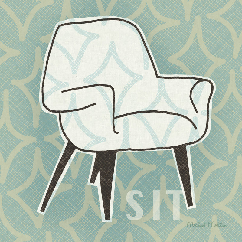 Retro Chair I Sit by Michael Mullan - Wrapped Canvas Art Prints, 30cm H x 30cm W x 3.8cm D