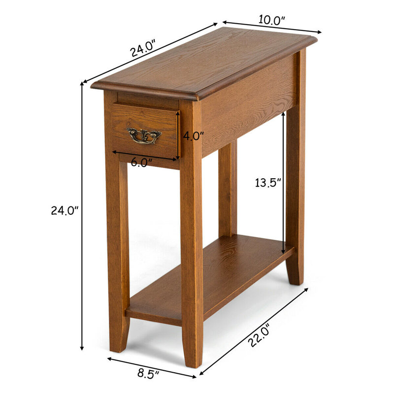 Isobel Solid Wood Top End Table Set with Storage