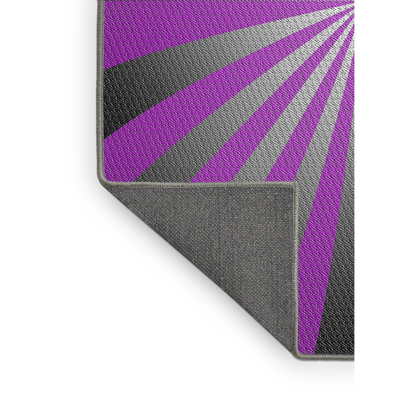 Noir/mauve Tapis décoratif, Rectangle 5 pi x 7 pi