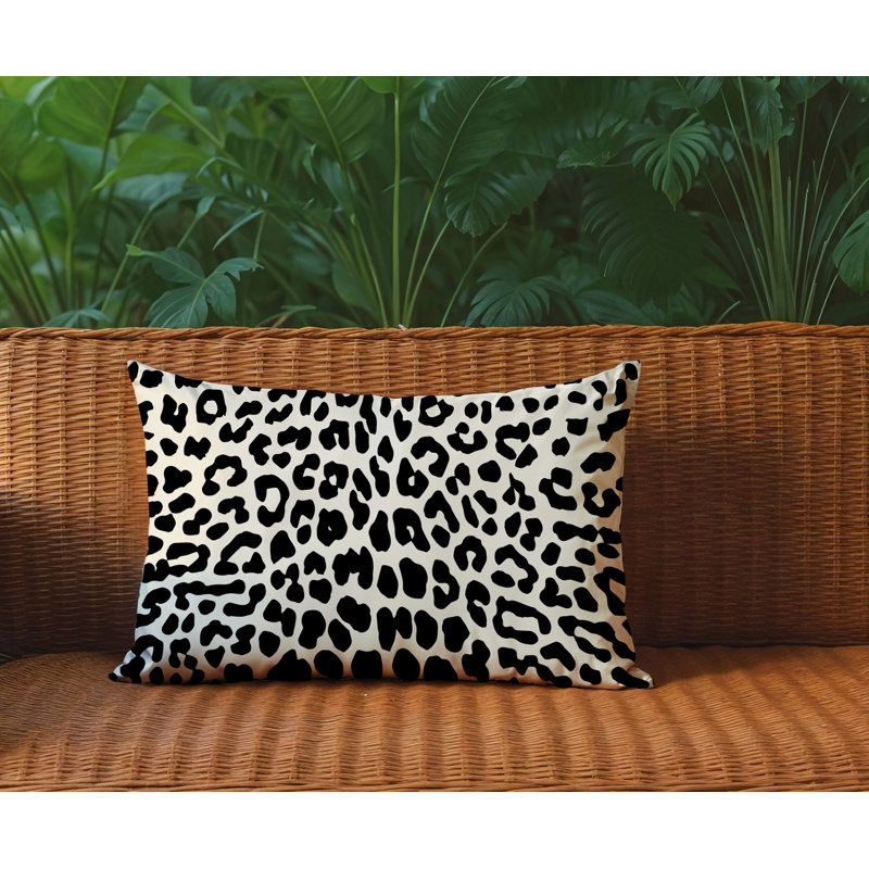 Oreiller rectangulaire intérieur / extérieur Aco, Rectangle H 18 po x l 25 po, Noir