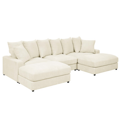Canapé modulaire réversible en velours côtelé 5 places Corduroy
