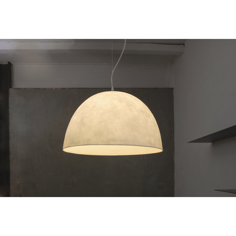 Luna 1 - Light White Dome Pendant, White