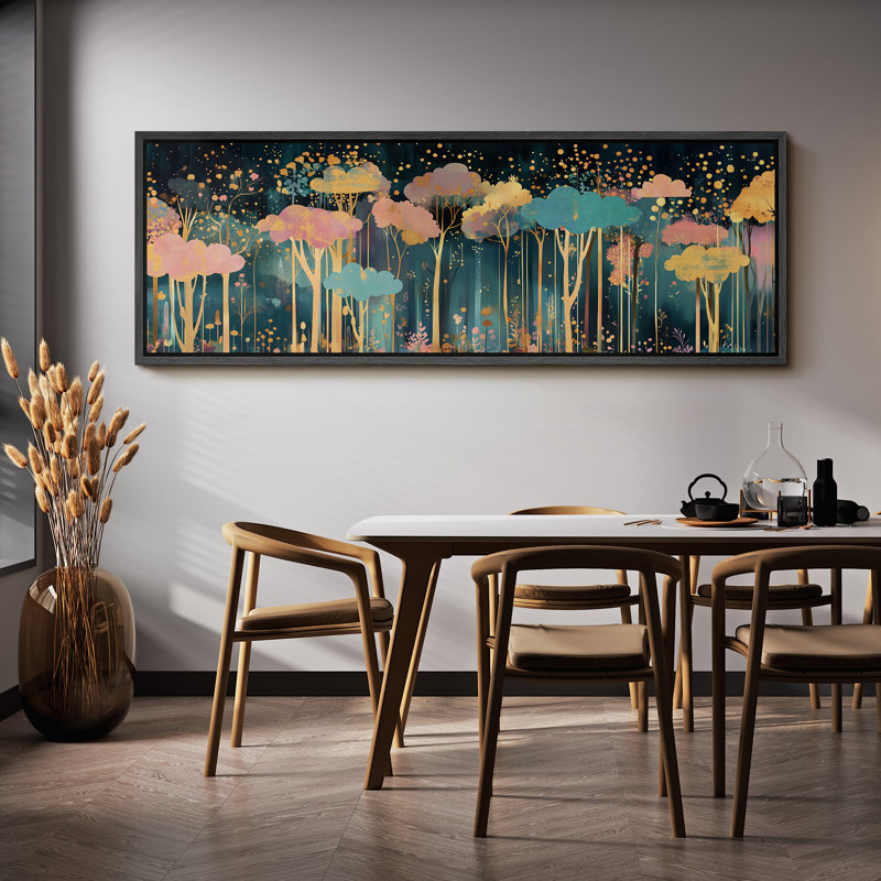 «Clouds Tree Illusion», art mural abstrait forêt, impression numérique sur toile giclée sur toile, H 20 po x l 60 po