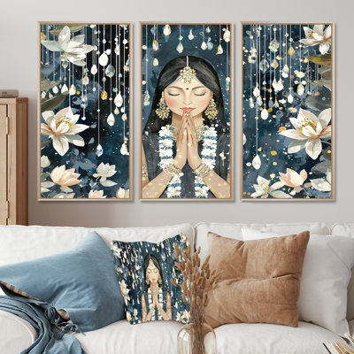 Ensemble de décorations murales «Lakshmi Goddess Of Prosperity Hinduism I»