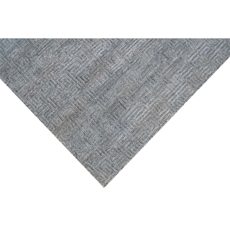Geometric Area Rug in Dark Blue/Gray/Beige, Rectangle 10' x 14'