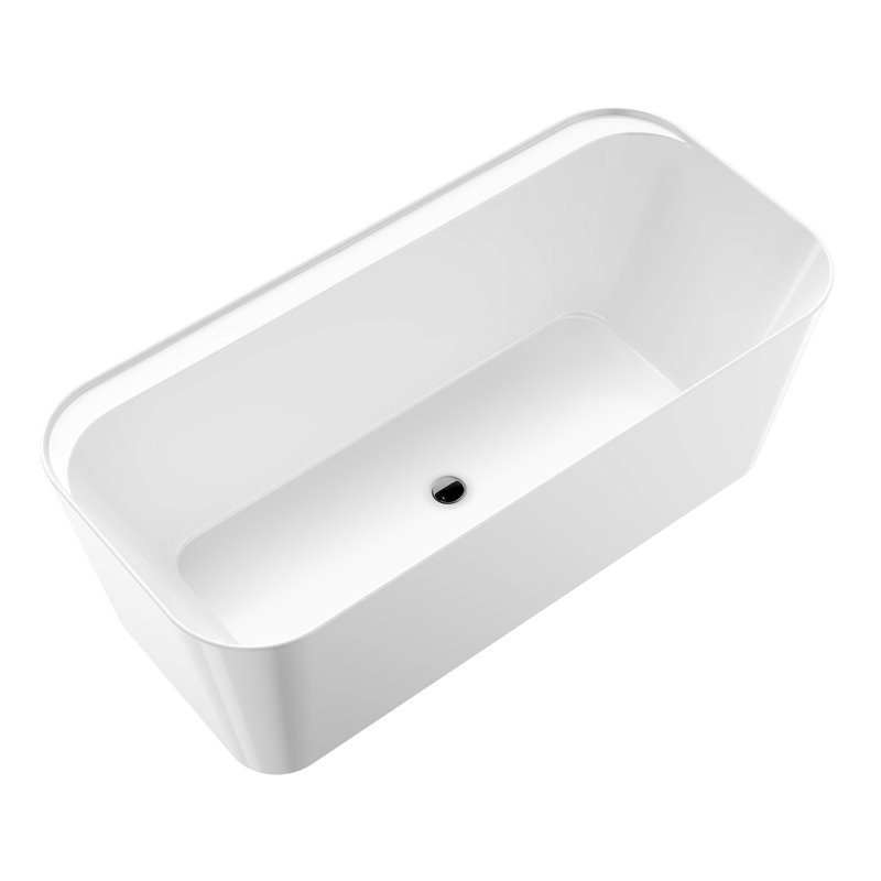 66.75'' x 31.625'' Bathtub, Gloss White, Brushed Nickel