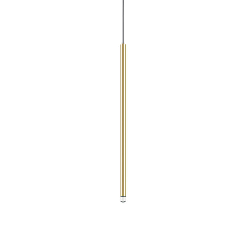Lodes A-Tube Nano Suspension Lamp Black Cable Low-V - Gold w White Canopy, 23.62" H x 0.78" W x 0.78" D