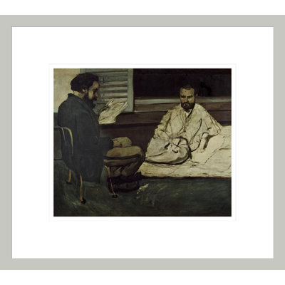 Paul Alexis (1847-1901) Reading a Manuscript to Emile Zola (1840-1902) by Paul Cézanne -Framed Giclee Print
