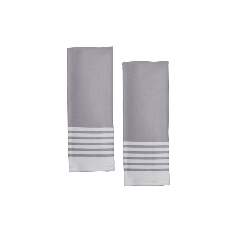 Gray Cotton 4-Piece Kitchen Towel Set