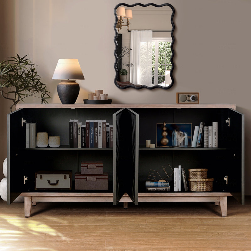 Buffet de cuisine Mid Mid Century, Noir