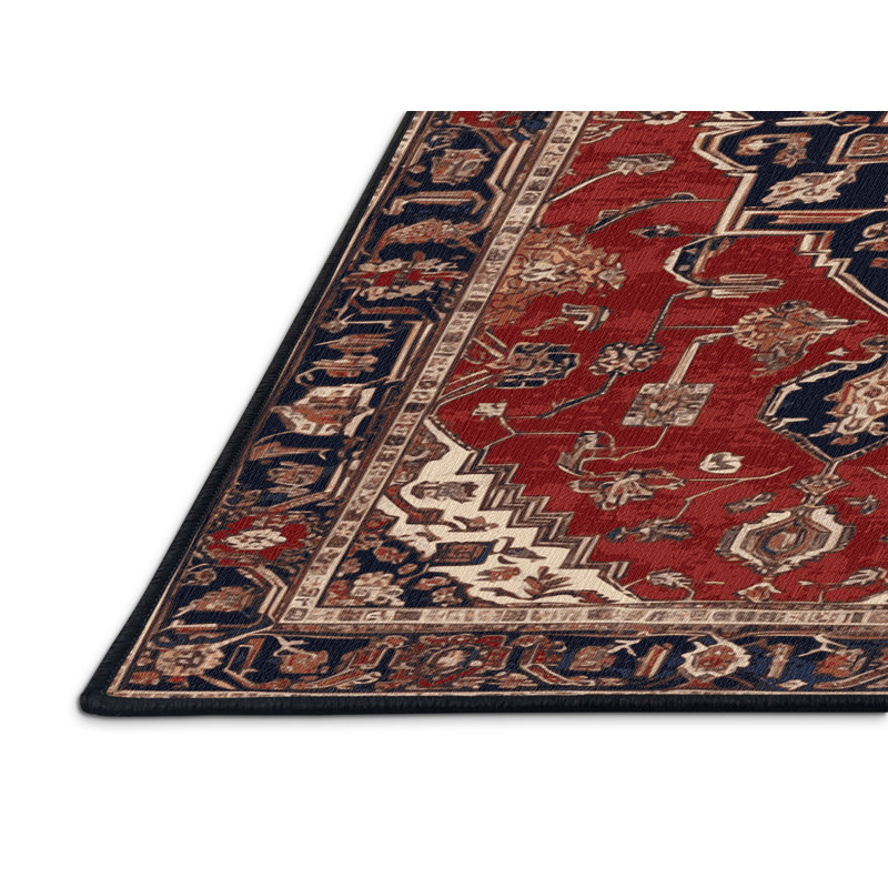 Machine Washable Persian Brown Area Rug, Square 7'