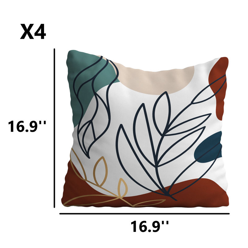 4 Pieces Washable & Ironable Cushion Cover Set