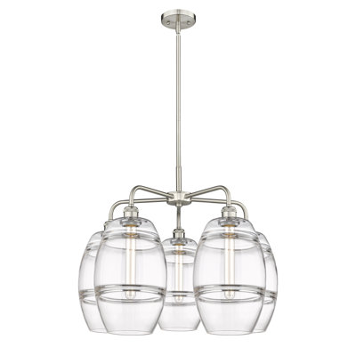 Dundrod 5 - Light Steel Dimmable Round / Oval Chandelier