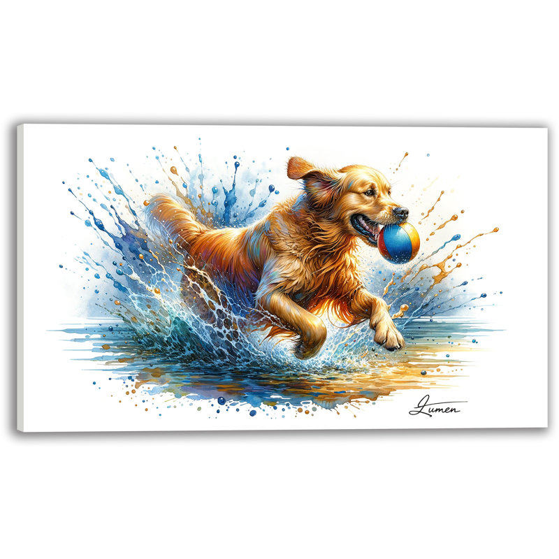 " Splash And Fetch ", 20" H x 35" W x 1.5" D