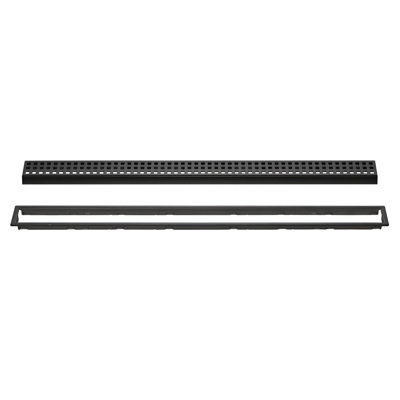 Grille carrée 36 po - noir mat, cadre 3/4 po Schluter® KERDI -LINE