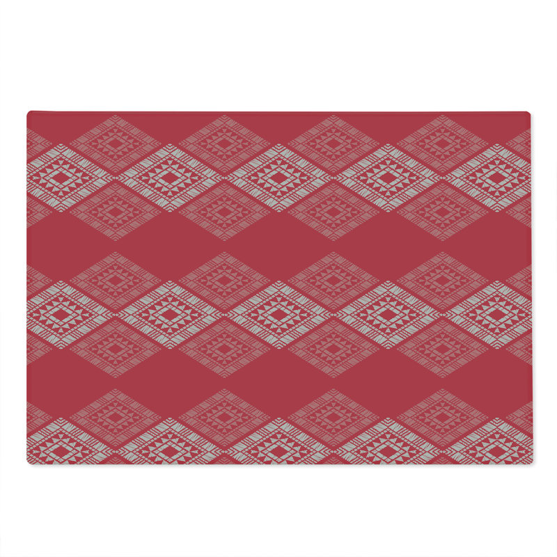 Planche à découper Ambesonne Aztec grande taille carrée et triangulaire corail foncé