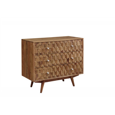 Mosayk Solid Wood 88 cm W Chest of 3 Drawers
