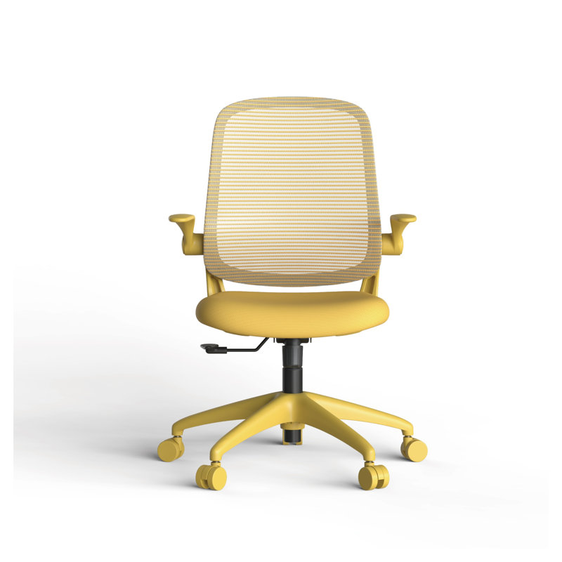 Chaise de bureau ergonomique jaune avec accoudoirs relevables certifiée BIFMA jaune, Jaune