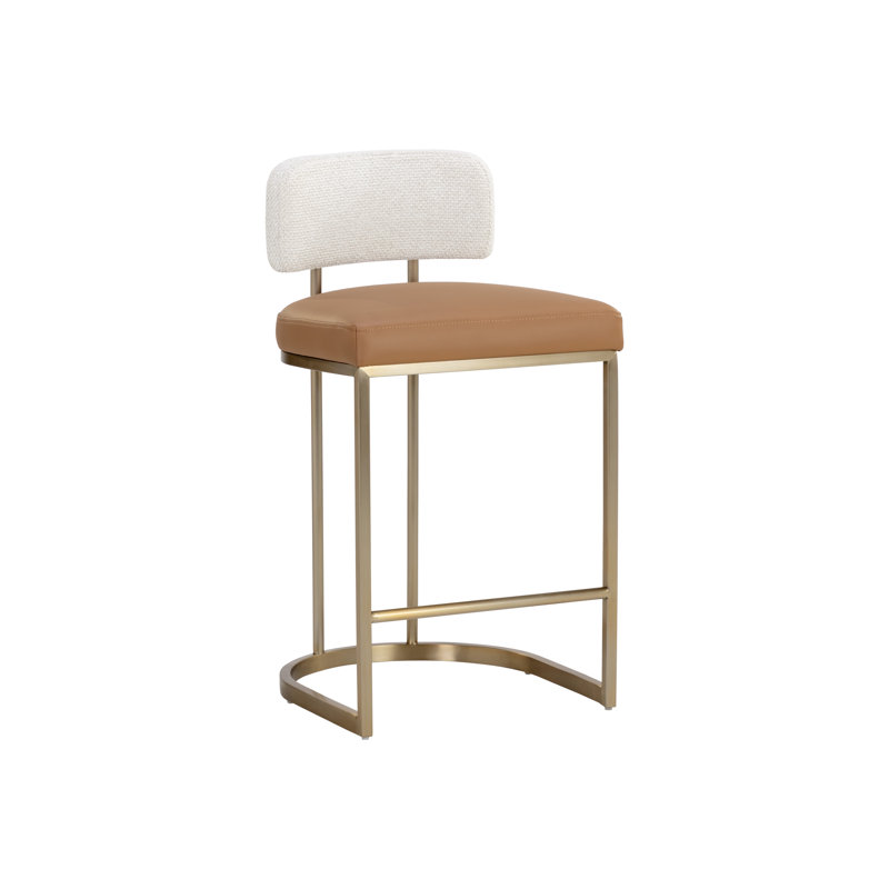 Larissa Counter Stool - Napa Cognac / Rhea Light Barley, Counter Stool (26.5" Seat Height), Napa Cognac/Rhea Light Barley