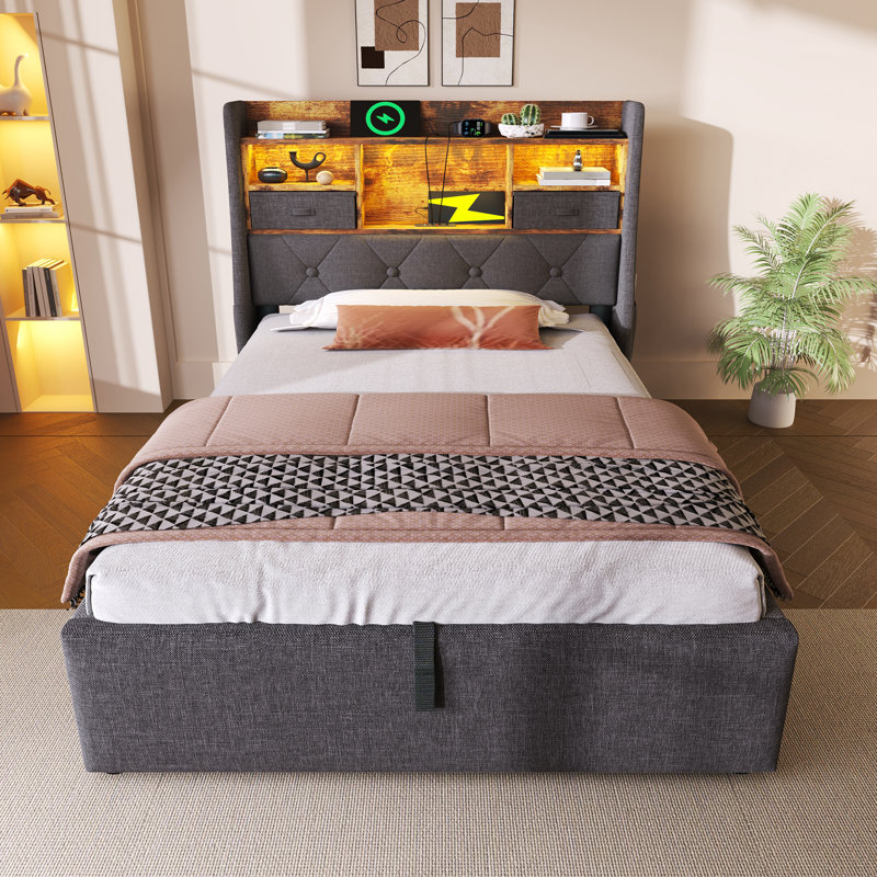 Lift Up Storage Bed Frame, Single