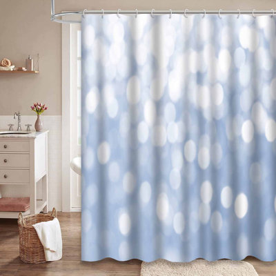 Rideau de douche scintillant bleu avec 12 crochets