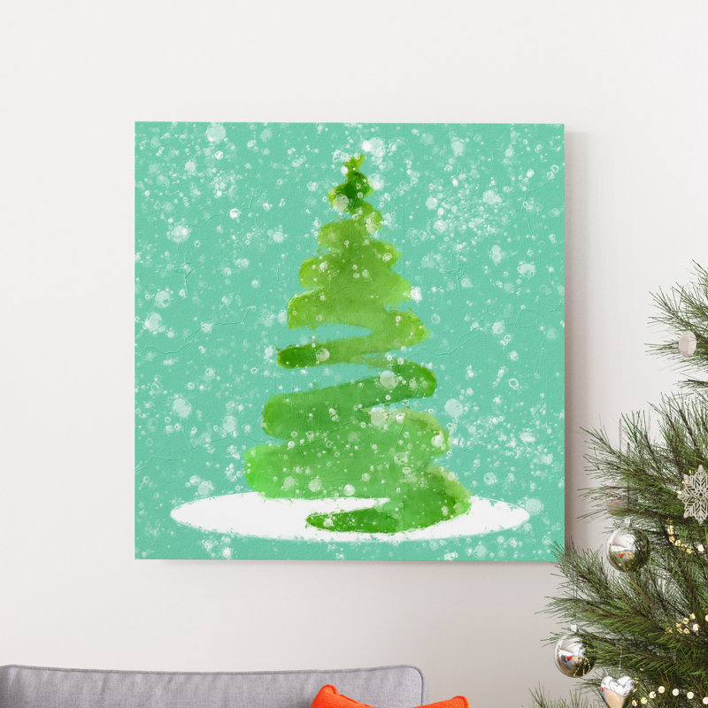Arbre de Noël-reproduction d’art sur toile tendue, H 16 po x l 16 po x P 1 po