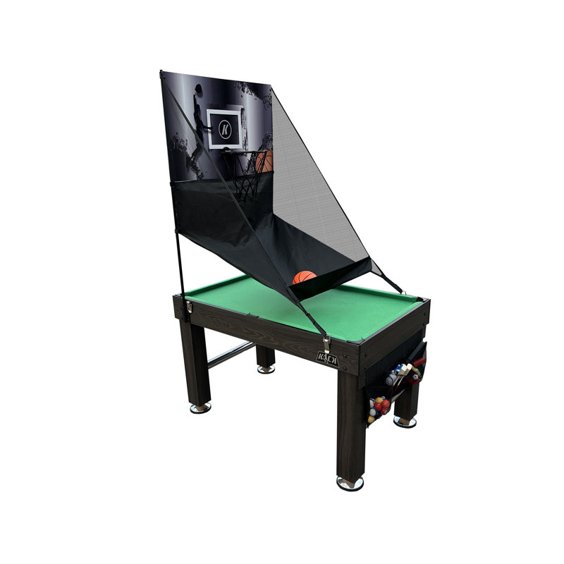 Morpheus 55" Brown 5-in-1 Multi-Game Table with Engineered Wood Frame