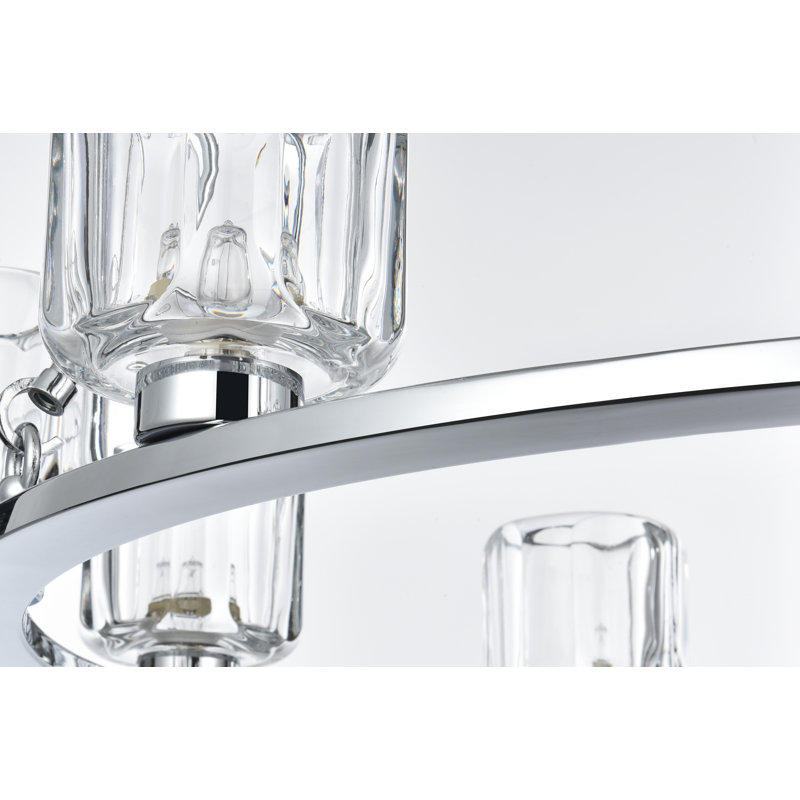 Lustre 32 pouces Enrique, H 30 po x l 36 po x P 36 po, Chrome chrome