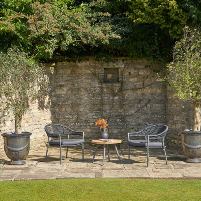 Taopi 2 - Person Acacia Patio Dining Set with Round Table , Cushions Included