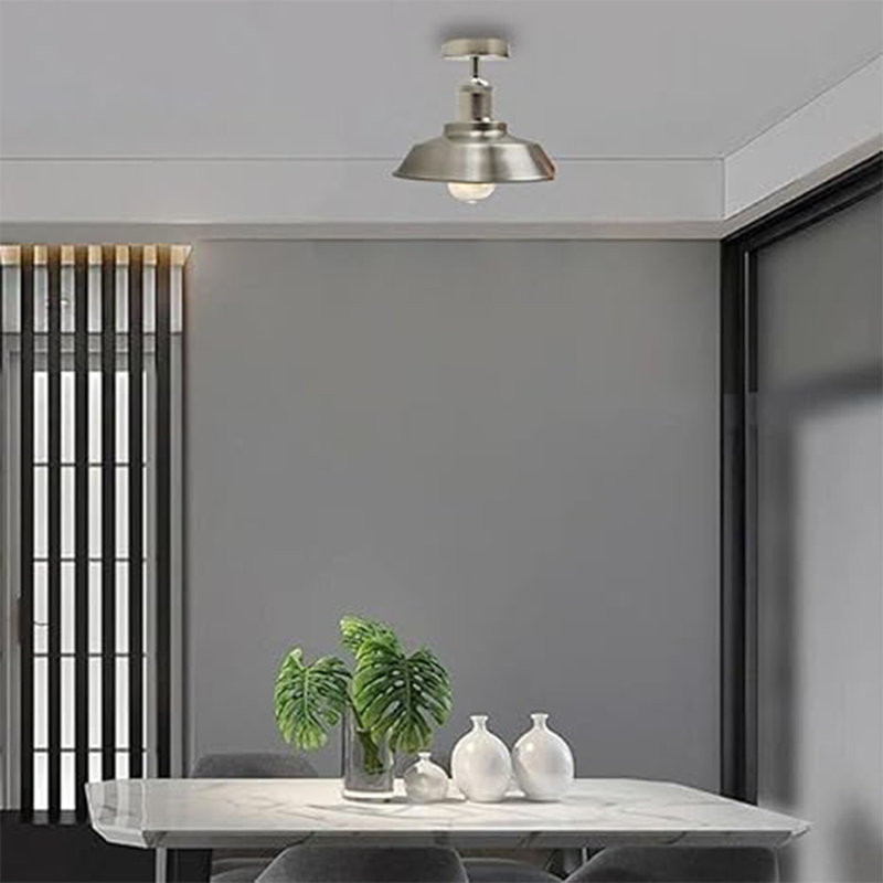 Semi Flush Mount, Satin Nickel