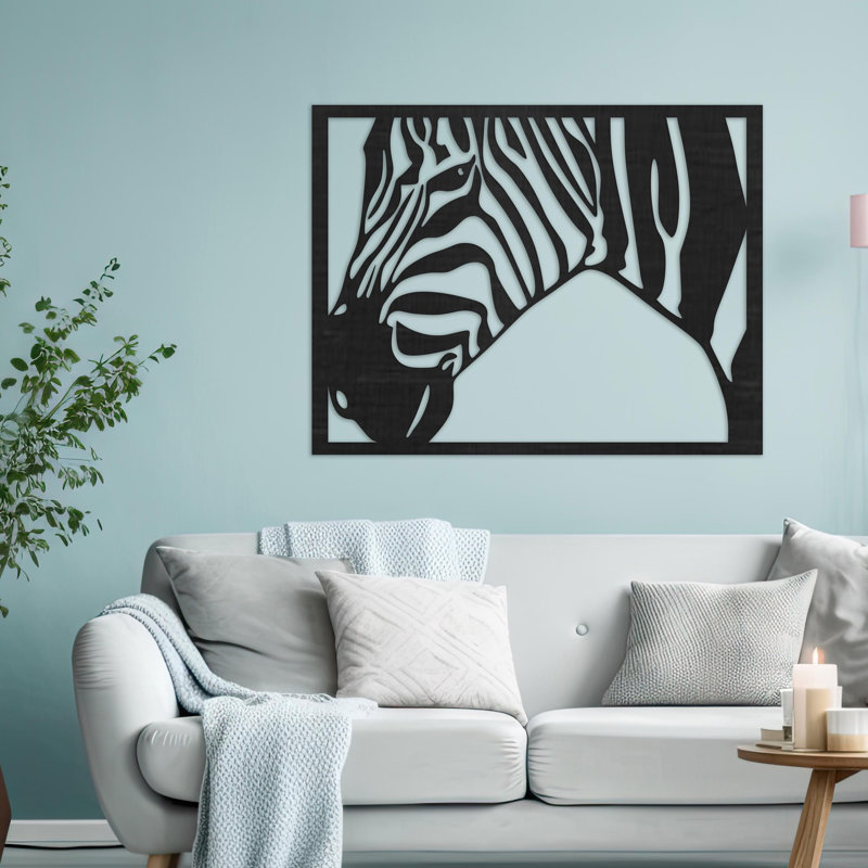 Décoration murale cheval rectangulaire - ACM, H 38 po x l 46 po x P 0,25 po, Argent