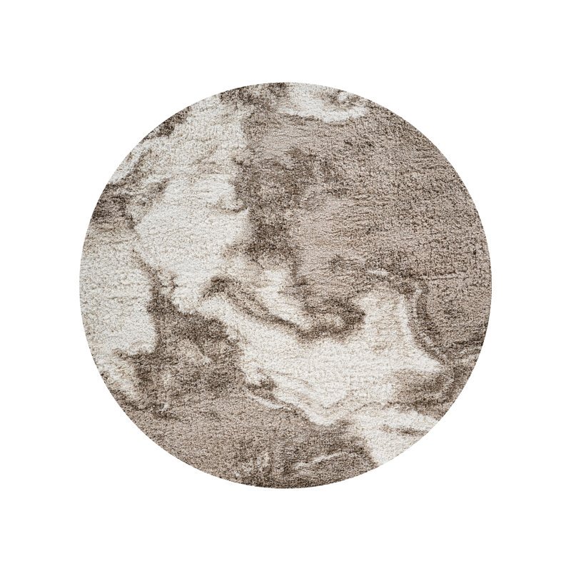 Aiya Performance Abstract Indoor Rug, Round 5'
