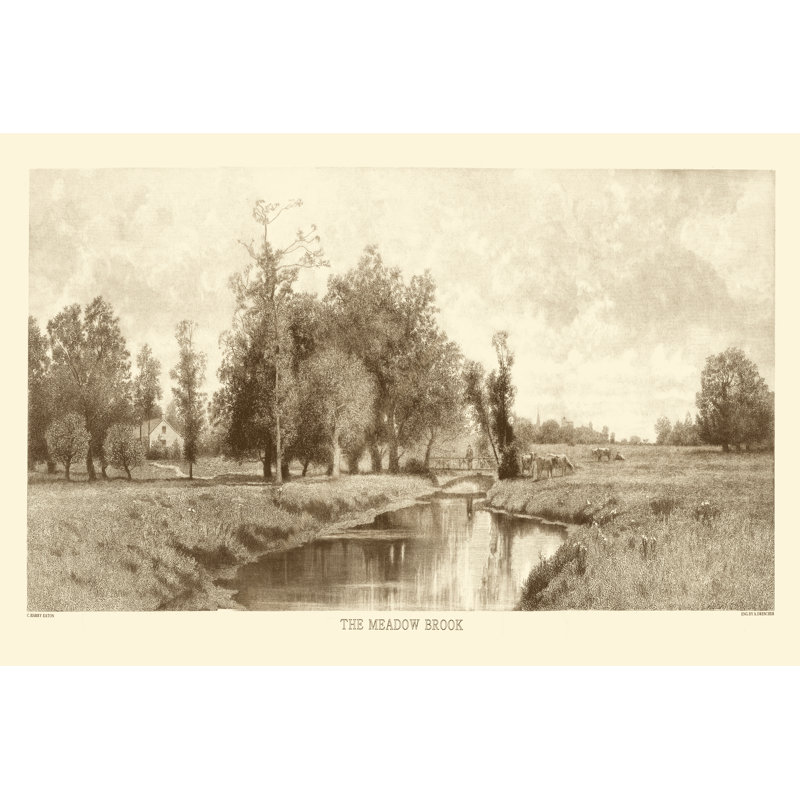 The Meadow Brook Sepia - Wrapped Canvas Art Prints, 30cm H x 46cm W
