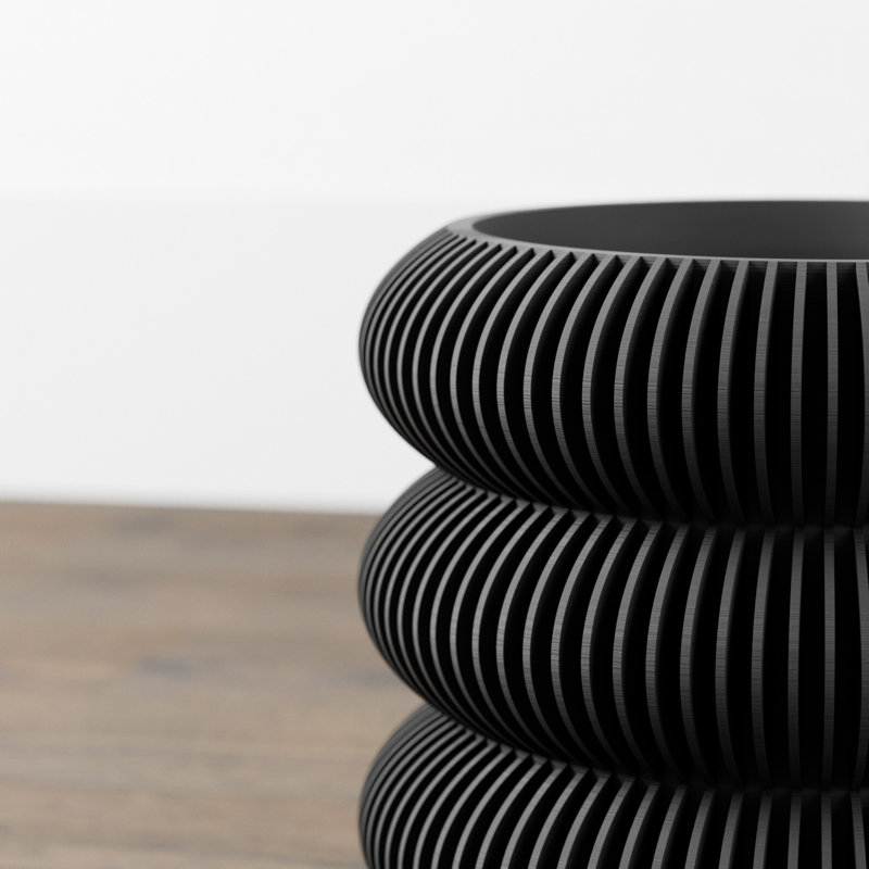 8 po Jardinière Triple Bubbles, 6 po, Nuit noire