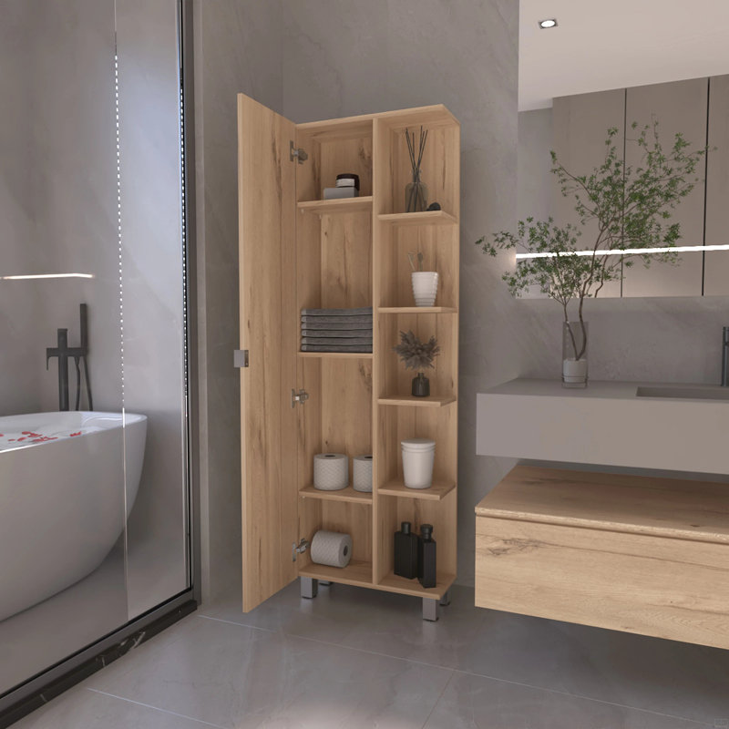 5-Shelf Linen Cabinet, Brown