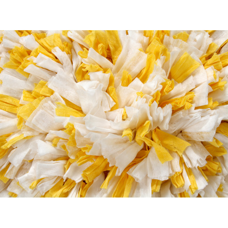 Coussin de papier de soie à poils longs (insert inclus), H 18 po x l 18 po x P 2 po, Jaune
