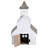 Figurine White Church Steeple Wood 11.5h