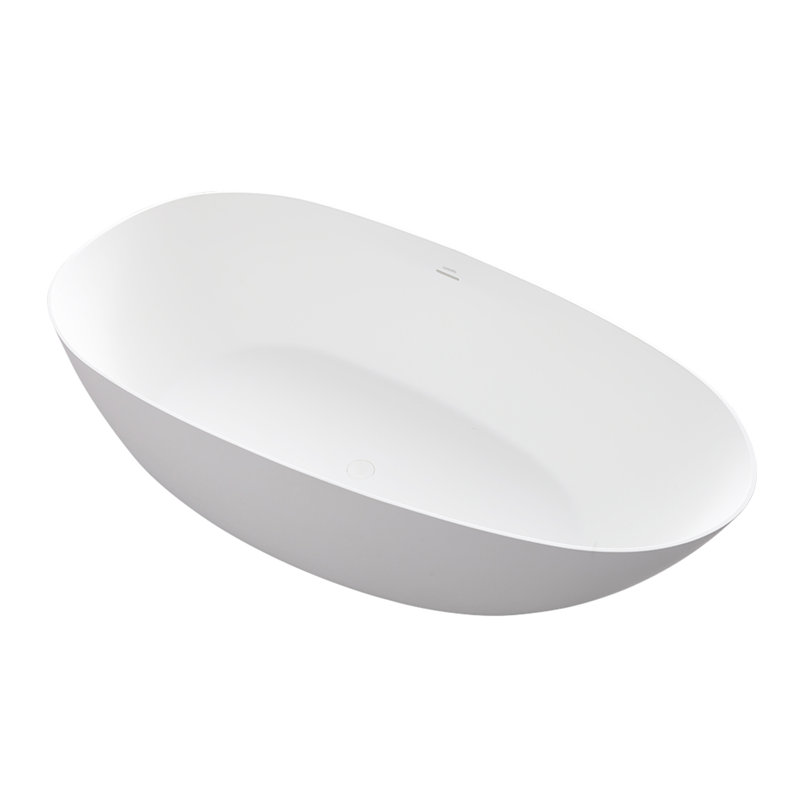 Egg Harbor 63 inch Freestanding Soaking Solid Surface Bathtub
