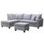 Canapé modulaire en tissu gris clair l 99,5 po avec méridienne et repose-pieds de rangement Harmony