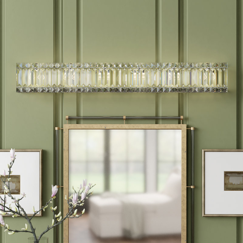 Quantum Flush Mounted Sconce, 24", Swarovski Spectra