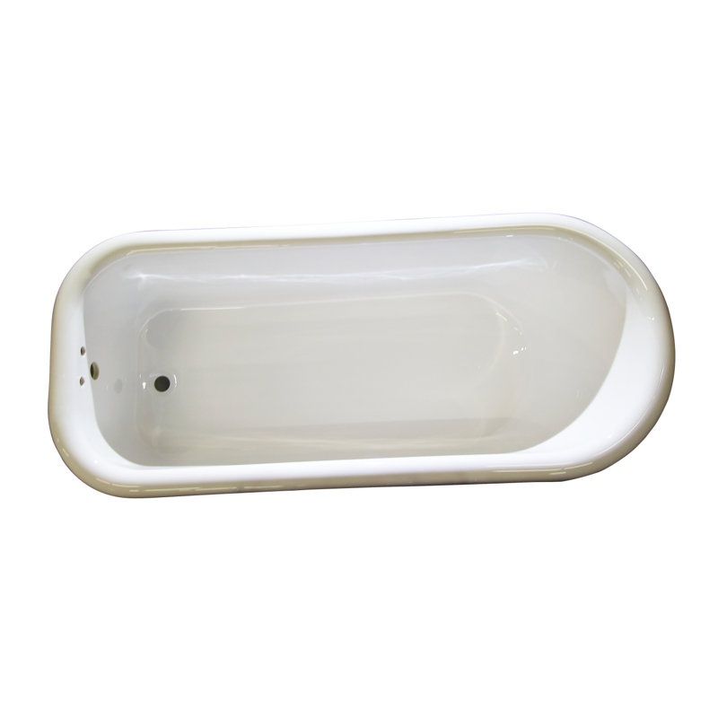 67'' x 29.5'' Soaking Acrylic Bathtub, Brushed Nickel