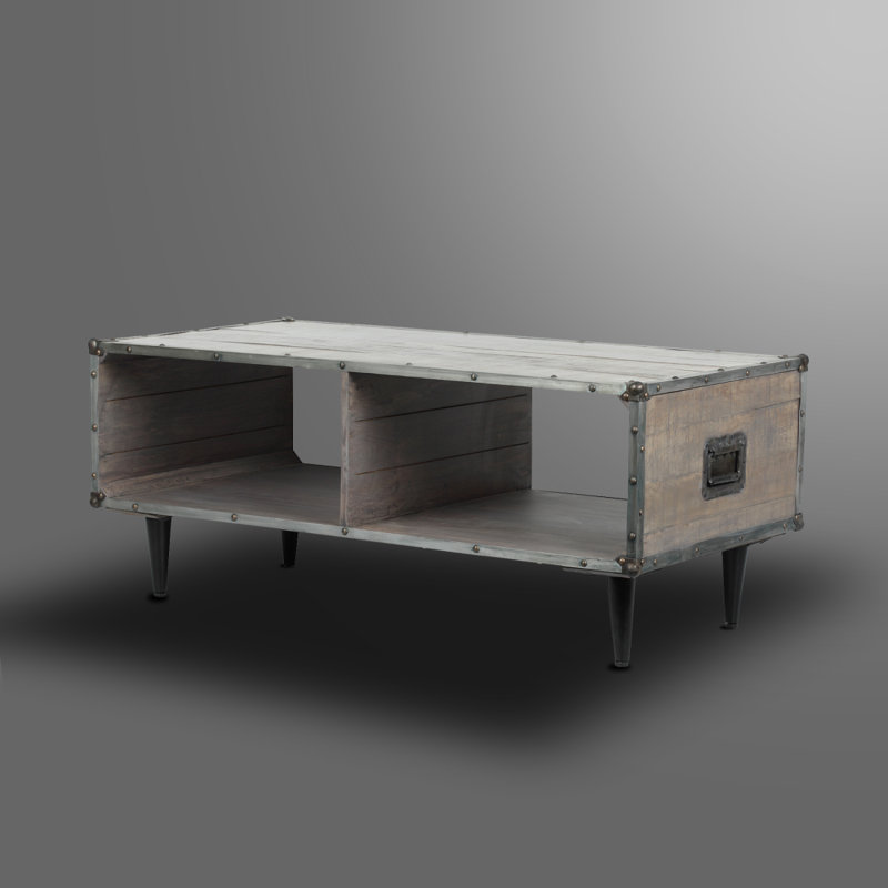 Table basse avec rangement Giannetto, gris