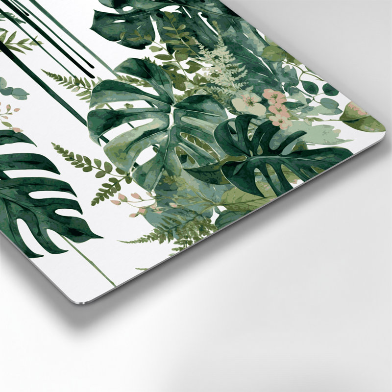«Botanical Botanical Collage», art mural en métal vert, H 8 po x l 8 po