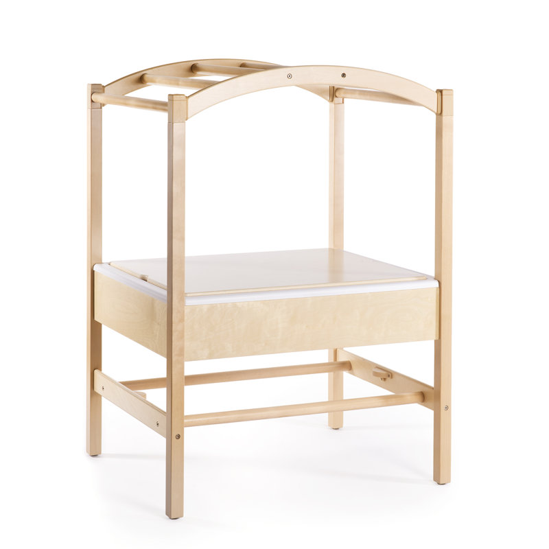 Natural Wood Kids' Sensory Table with Canopy and Bin