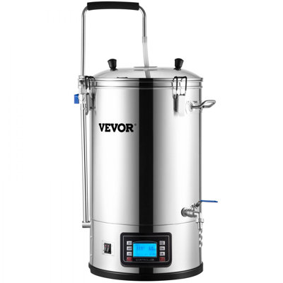 Electric Brewing System, 9.2 Gal/35 L Brewing Pot, All-in-One Home Beer Brewer w/Pump, Mash Boil Device w/Panel, Auto/Manual Mode 100-1800W Power 25-100? Temp 1-180 min Timer Recipe Memory